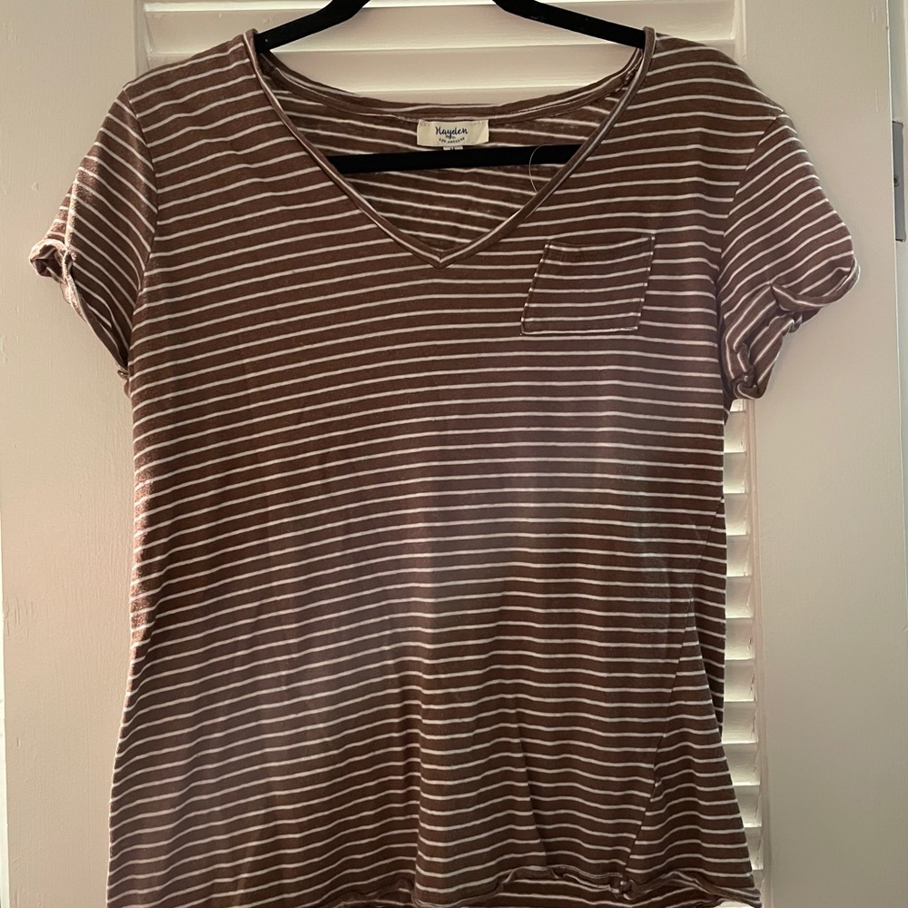 Brown and white top for women
